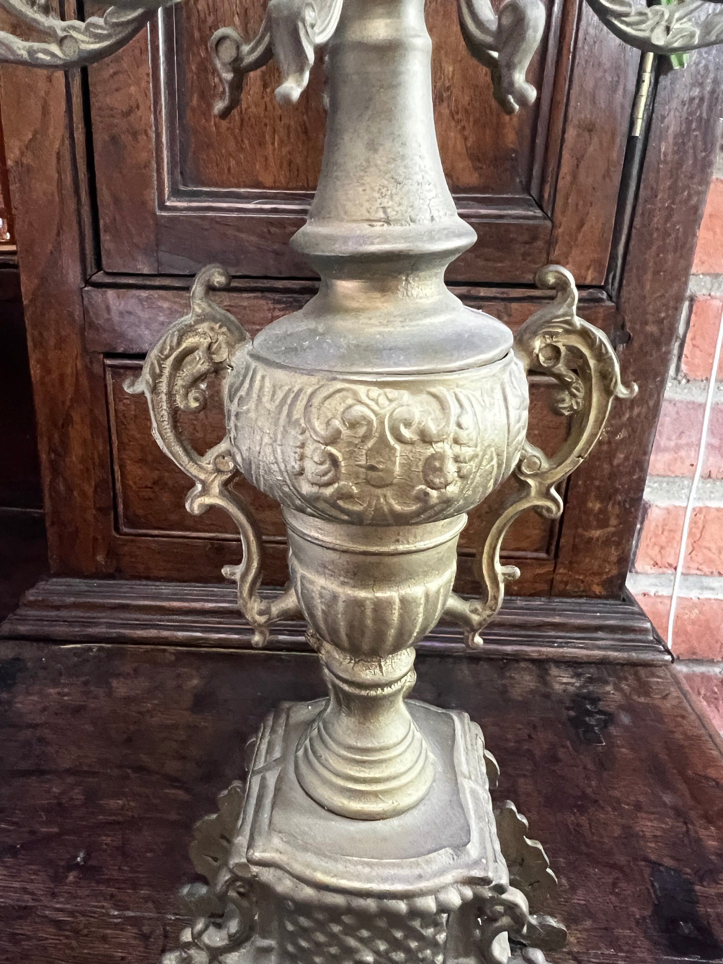 Couple Brass Ornate Candelabra