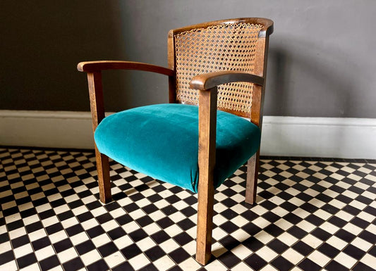 Rattan Backed Fireside Chair